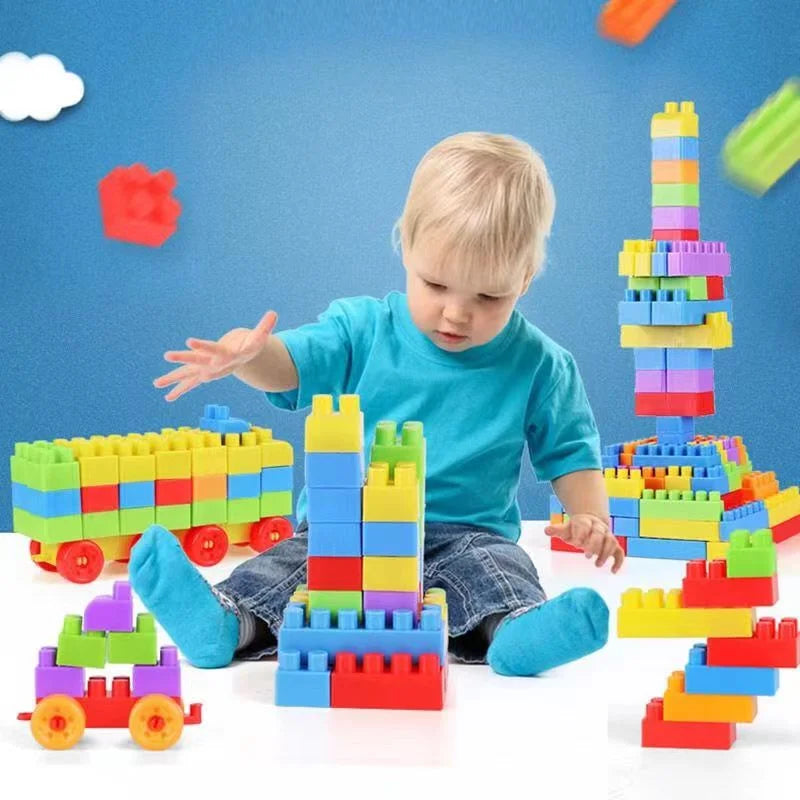 Brinquedo Educativo de Blocos Grandes – Kit Completo com 130 Peças